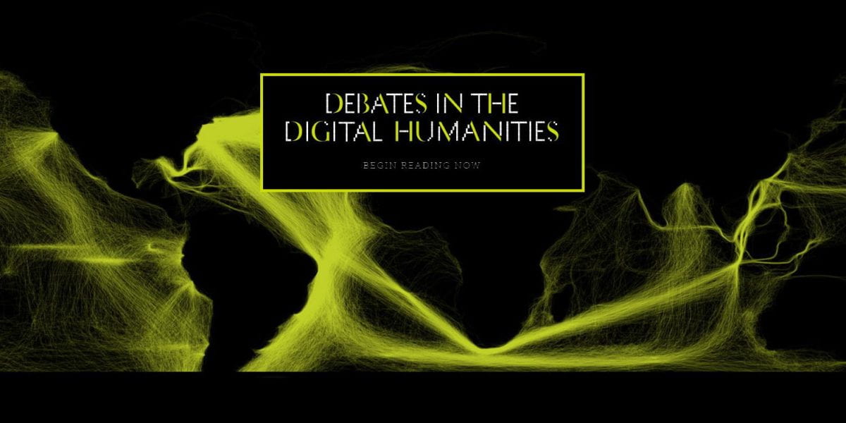 Landing page for Debates in Digital Humanities